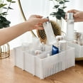 thumbnail image 1 of Weloille 5 Pack Adjustable Drawer Organizer Dividers, Freely Cuttable Plastic Separator Trays for Kitchen Dresser Bedroom Office Drawer Storage, 1 of 6