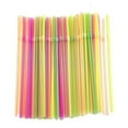 thumbnail image 1 of Weloille 500Pcs Disposable Plastic Drinking Straws - Flexible Straws Disposable Long Colorful Plastic Fluorescent Colors for Home Use Milk Juice Drinks, 1 of 6