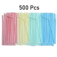 thumbnail image 1 of Weloille 500Pcs Plastic Drinking Straws 8 Inches Long Multi-Colored Striped Bedable, 1 of 1
