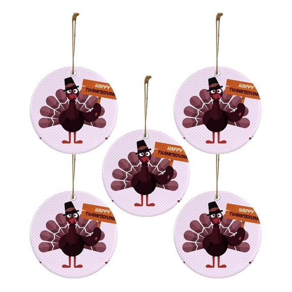 Weloille 5Pcs Thanksgiving Fall Wood Ornaments for Thanksgiving Turkey Pumpkin Maple Leaves Truck Thanksgiving Decorations Fall Tree Hanging Sign Autumn Wooden Ornament