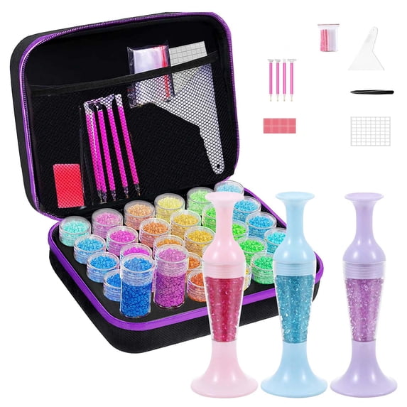 Weloille 60 Compartments Bottle 120 Bottles Storage Container for Diamond Art Kits,Portable Bead Storage Boxes for Diamond Painting Accessories and Tools