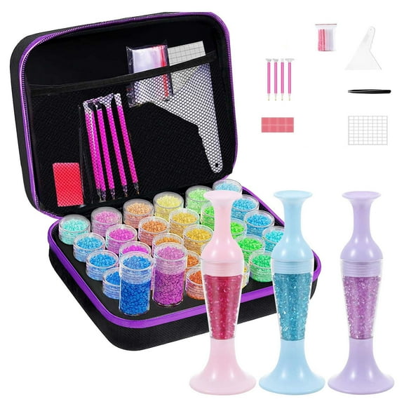 Weloille 60 Compartments Bottle 120 Bottles Storage Container for Diamond Art Kits,Portable Bead Storage Boxes for Diamond Painting Accessories and Tools