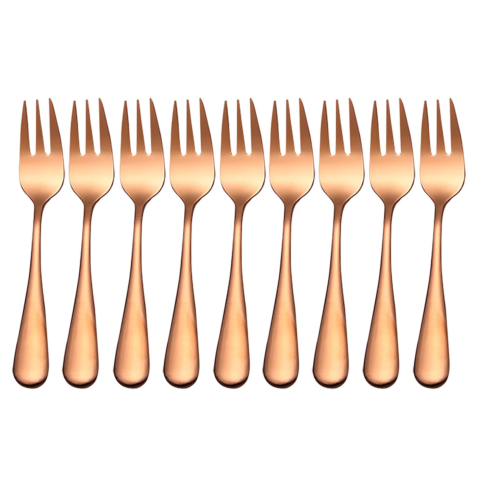 Weloille 8 Pcs Cake Forks Essential Dessert Forks Stainless Steel Pastry Fork Set for Fruit Ice