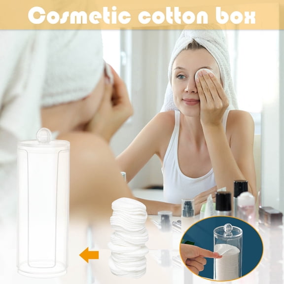 Weloille Acrylic Cotton Pad Rounds Cosmetic Holder Makeup Removers Clear Organizer Storage Display Rack