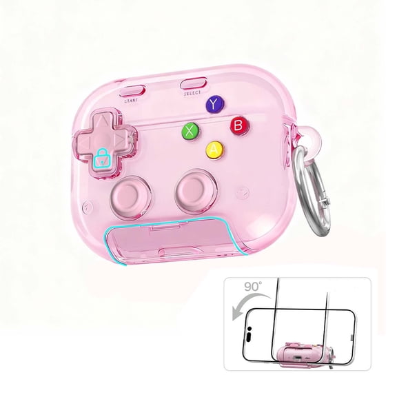 Weloille AirPods 4 Earphone Case, Clear Transparent Protective Cover with Phone Stand, Scratch Resistant Stress Relief Fidget Toy Case for Earphone Protection and Daily Use