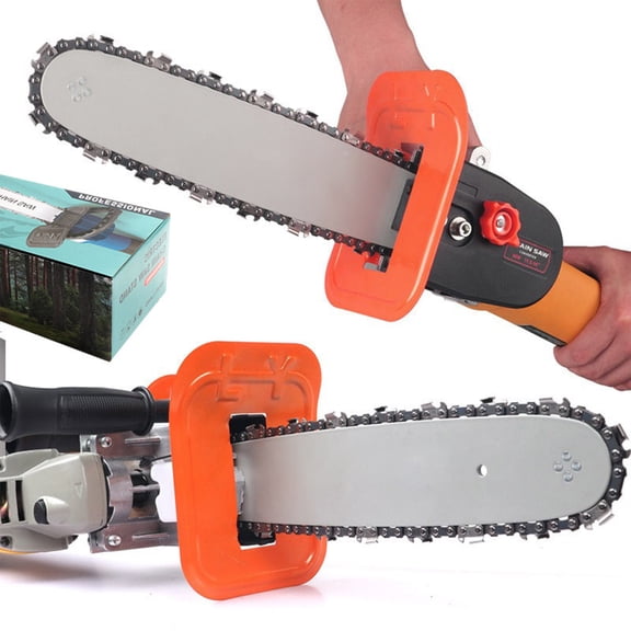 Weloille Angle Grinder Modified Electric Chainsaw 1PC, Small Multifunctional Handheld Cutting Tool, High Sharpness Chain Saw, Durable Woodworking Saw for Garden Household Lumber Cutting Tasks
