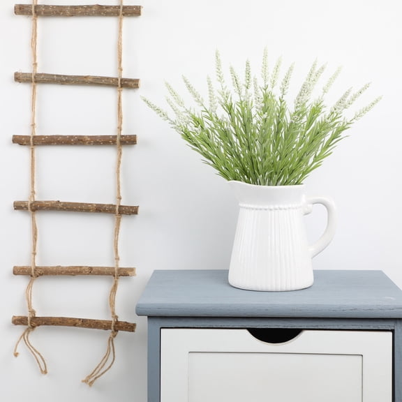 Weloille Artificial Lavender Stalk 2Pcs, Realistic Fade Resistant Fake Flower Bunch, Non Toxic Long Lasting Faux Floral Decor for Home Office Wedding Table Centerpiece Decoration