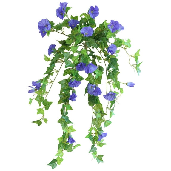 Weloille Artificial Morning - Glory Wall - Hanging Decor, Plastic/Cloth - Made Fake Flower Vines for Home and Outdoor Decoration, Suitable for Wedding, Photography Props