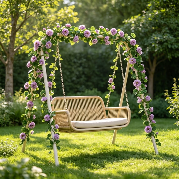 Weloille Artificial Peony Vine 6.5 Ft, Realistic Silk Flower Garland, Faux Green Leaf Wilt Resistant Decorative Creeper, Hanging Plant for Wall Ceiling Patio Wedding Home Decoration