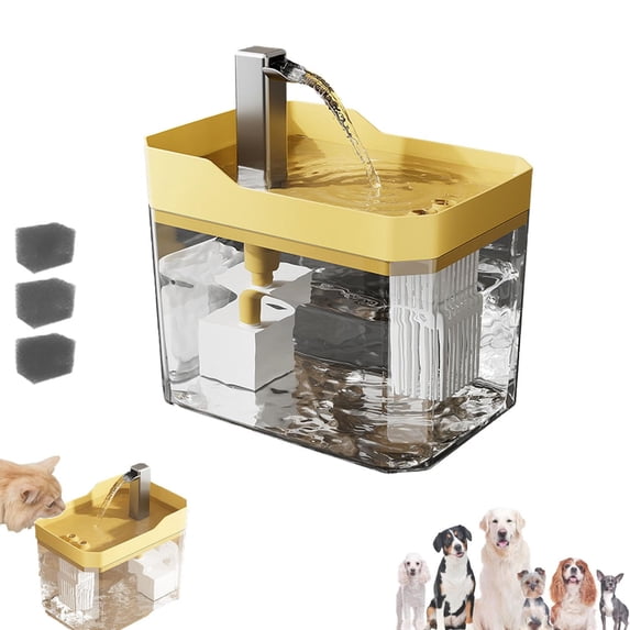 Weloille Automatic Pet Water Fountain, 1500ML Smart Circulating Drinking Water Dispenser with Silent Pump for Cats and Small Dogs, Encourages Hydration, Easy Clean Design