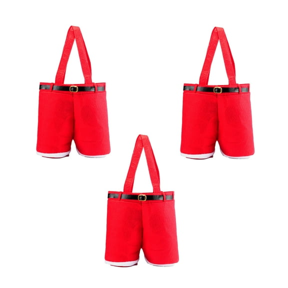 Weloille Bag Santa Pants Style Bag Lovely Cute Treat Bags Stocking Tree Filler Sacks Stocking Xmas Gift Christmas Decorations