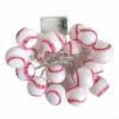 Weloille Baseball Theme String Lights 1PC, Battery Operated Waterproof Sport Fairy Lights, Flexible Party Decor Light String for Birthday, Bar, Bedroom, Wall Decoration