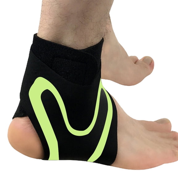 Weloille Basketball Football Ankle Sprain Protection Ankle Cuff (One Left Foot, Green)