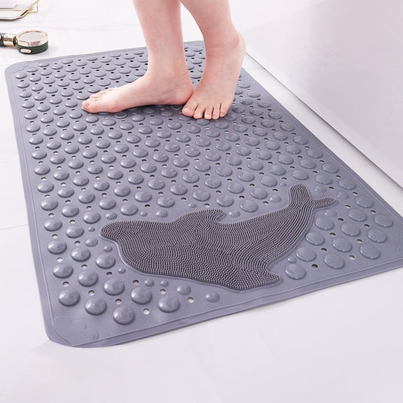 Weloille Bathroom Non-Slip Floor Mat, Waterproof Shower Mat With Suction Cups, Anti-Fall Foot Pad, Safe Skid Resistant Rug for Toilet Bathtub Shower Area Home Use