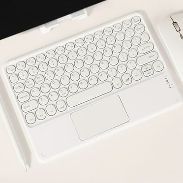 Weloille Bluetooth Keyboard Round Cap Keyboard Portable BT Wireless Keyboard With Touchpad For Android Windows PC Tablet