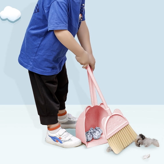 Weloille Broom and Dustpan Set 1 Piece, Mini Size Light Weight Handheld Cleaning Tool, Bristles Easy Sweeping Combo, for Home Desktop Countertop Small Space Cleaning Use
