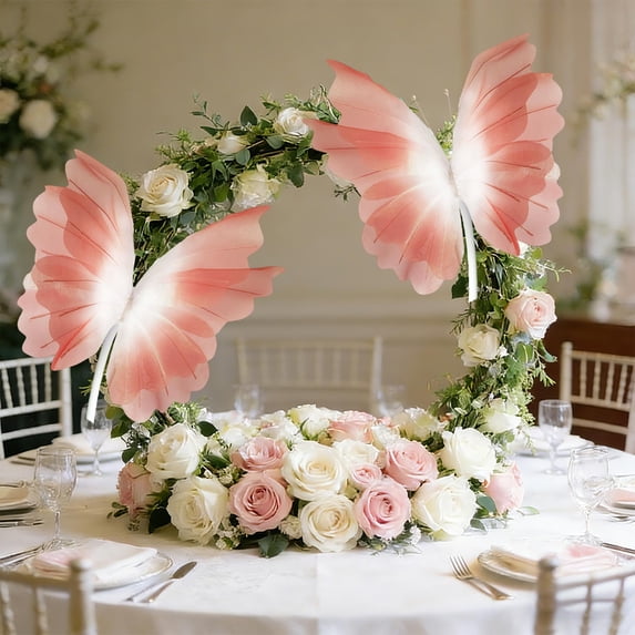 Weloille Butterfly Lace Flower Window Decor (1 Piece), Wedding Festival Party Outdoor Garden Scene Decoration, Simulation Butterfly Design for Event Backdrop Arrangement