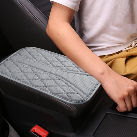Weloille Car Armrest Cushion 1 Pack, Soft Memory Foam Heightening Elbow Support Pad, Comfortable Breathable Auto Center Console Cover, for Most Vehicle Car Interior Comfort Accessories