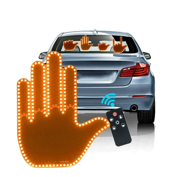 Weloille Car Finger Light Remote Control Gesture Light Car Multifunctional Reminder Light Rear Collision Light Interactive