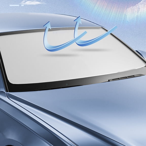 Weloille Car Windshield Sun Shade, Foldable Car Sun Shade Windshield with Storage Pouch, Keep Vehicle Cool (55.1x27.6 inch)