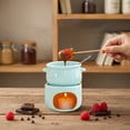thumbnail image 1 of Weloille Ceramic Chocolate Fondue Pot Set, Heatproof Melting Bowl for Ice Cream, Cheese, Desserts, Includes Forks, Multi-Color Options, Home Kitchen Essential, 1 of 6