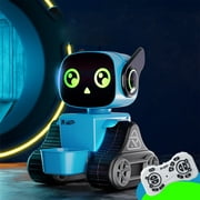 Weloille Children's Intelligent Remote Control Robot Toys Rechargeable Lights Interactive Early Education Programming Puzzle Kids Gift