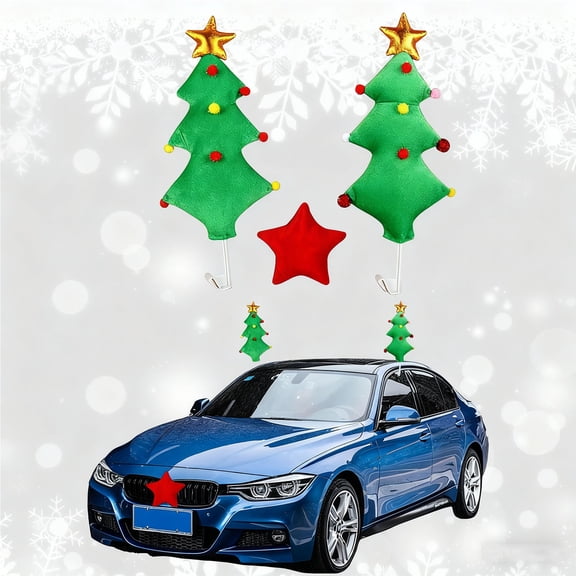 Weloille Christmas Car Antler Decor 1 Piece, Cute Festival Vehicle Exterior Ornament, Easy Install Waterproof Auto Decor, Suitable for Car SUV Truck Roof Christmas Holiday Decoration Use