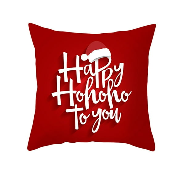 Weloille Christmas Cotton Peach Skin Throw Case Cushion Cover Home Sofa Decor
