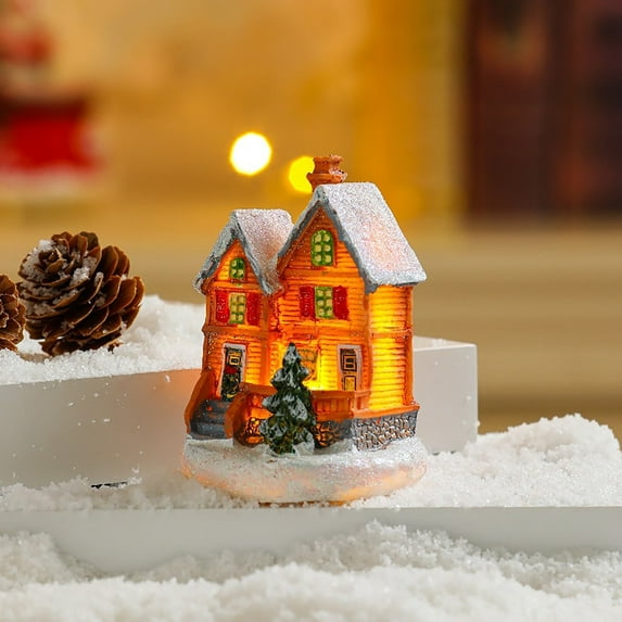 Weloille Christmas Decoration Colorful Small House Window, Christmas Decorative Gift