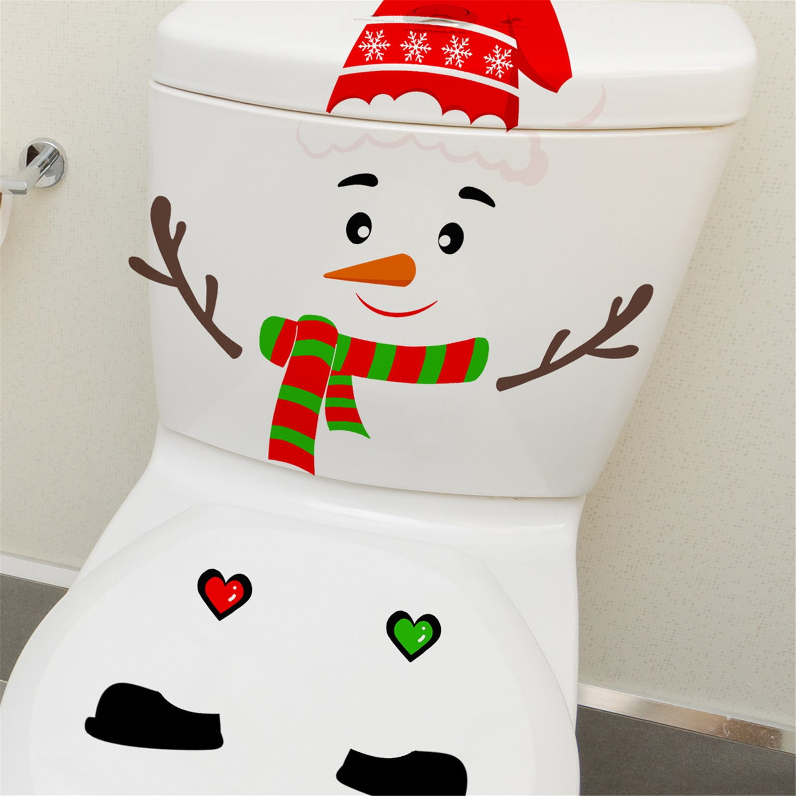 Weloille Christmas Toilet Seat Sticker, Merry Christmas Toilet Lid