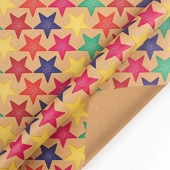 Weloille Christmas Wrapping Paper Christmas Elements Series Single Sided Wrapping Paper Pattern (100*44cm)