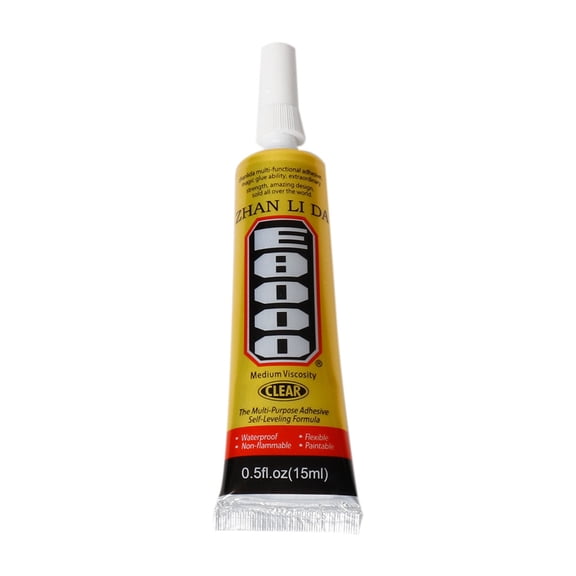 Weloille 15ml E-8000 Glue Clear for Rhinestone Crafts, Jewelry and Bead Adhesive Semi Fluid High Viscosity Glues for Clothes Shoes Fabric Cell Phones Screen Repair Metal Stone Nail Art Glass