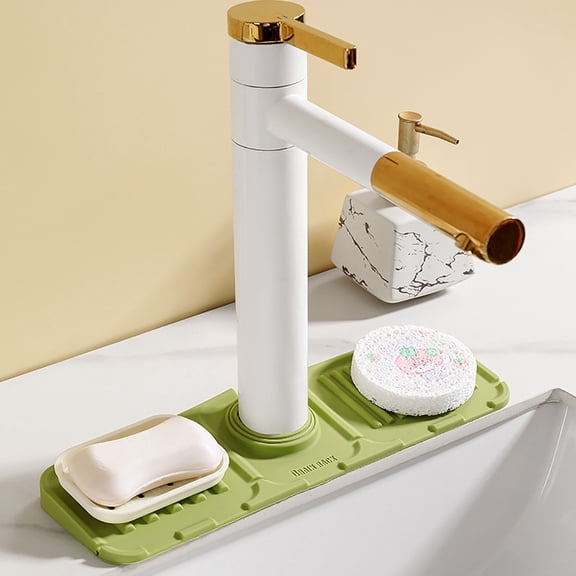 Weloille Faucet Mat for Kitchen Sink, Bathroom Kitchen Sink Splash Guard Silicone Sink Faucet Mat Splash Guard Kitchen Sink Area Tidy Splash Faucet Guard Draining Mat