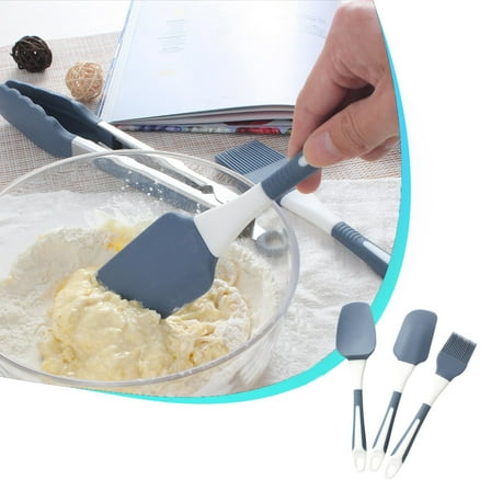 Weloille Pastry Brush with Cooking Brush Scraper Silicone Baking Accessory 3 Pcs Set Silicone Baking Cooking Tool Spatula and Pastry Brush for Cake Cream Gadget