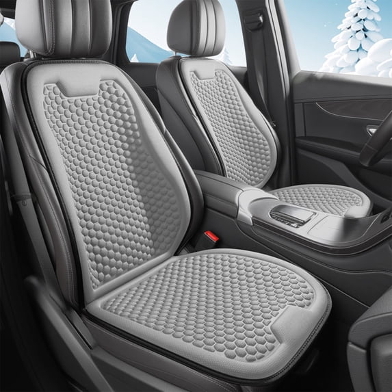 Weloille Cooling Car Seat Cushion 1 Pack with Back Support, Breathable 4 Season Universal Seat Pad, Non-Slip Comfortable Gel Car Seat Mat, for Car Driver Seat Home Office Chair Use