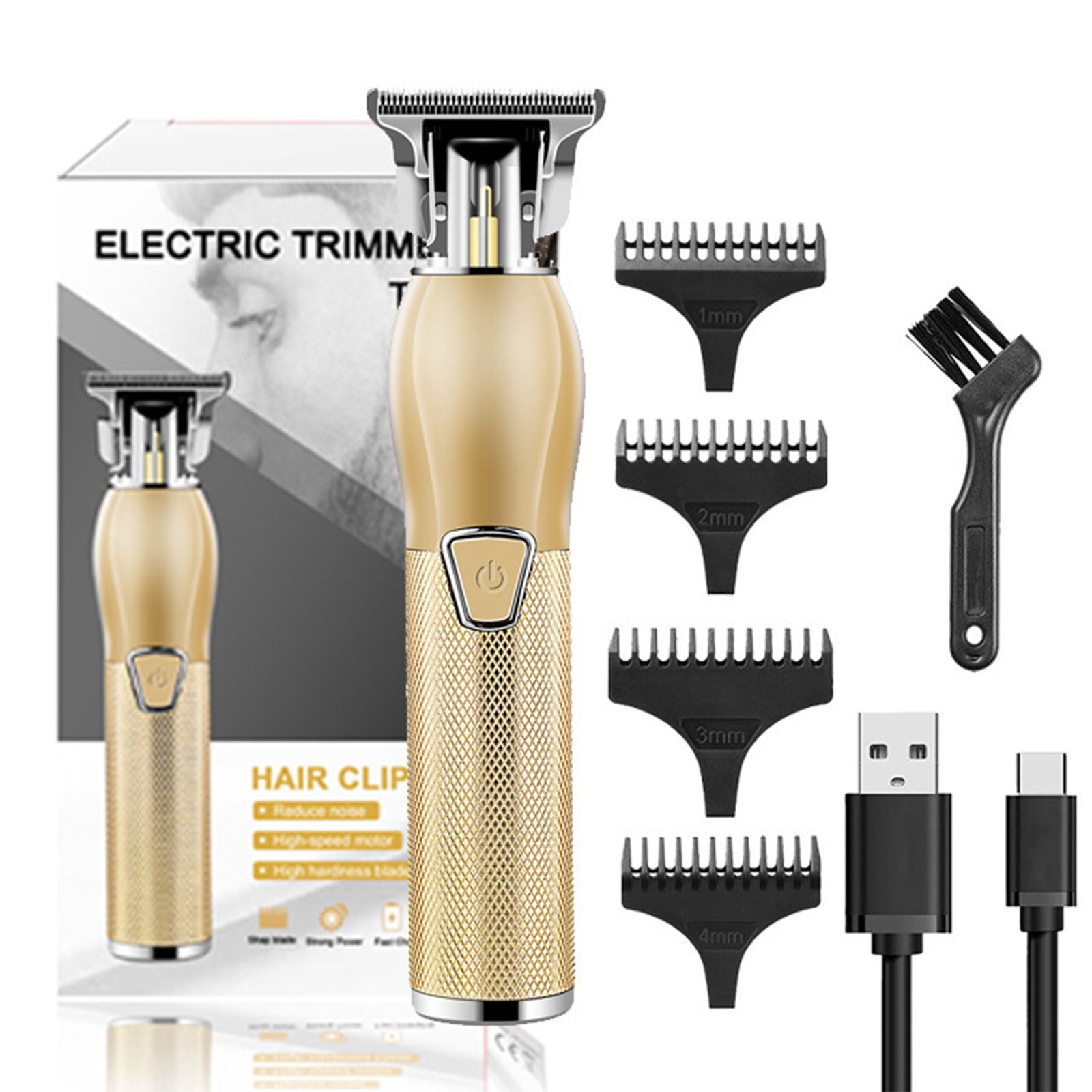 Weloille Cordless Hair & Beard Trimmer with 4 Guide Combs,Rechargeable