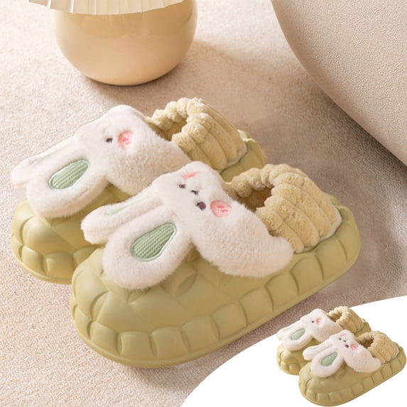 Weloille Cotton Slippers Women's Indoor Home Confinement Non-Slip Warm Couple Home Detachable Thick-Soled Fall and Winter Slippers
