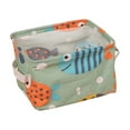thumbnail image 1 of Weloille Cotton and Linen Fabric Storage Box Storage Basket Portable Storage Basket Desktop Sundries Cosmetics Storage Box (Turbot), 1 of 2
