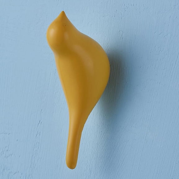 Weloille Creative Resin Bird-Shaped Wall Hook, Wood Grain Design, Decorative and Functional for Home, Easy Install, 10.5x4x4cm