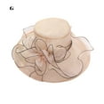 thumbnail image 1 of Weloille Crochet Organza Flower Straw Sun Hat for Women,Church Hat Summer Beach, 1 of 1
