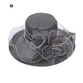 thumbnail image 1 of Weloille Crochet Organza Flower Straw Sun Hat for Women,Church Hat Summer Beach, 1 of 1