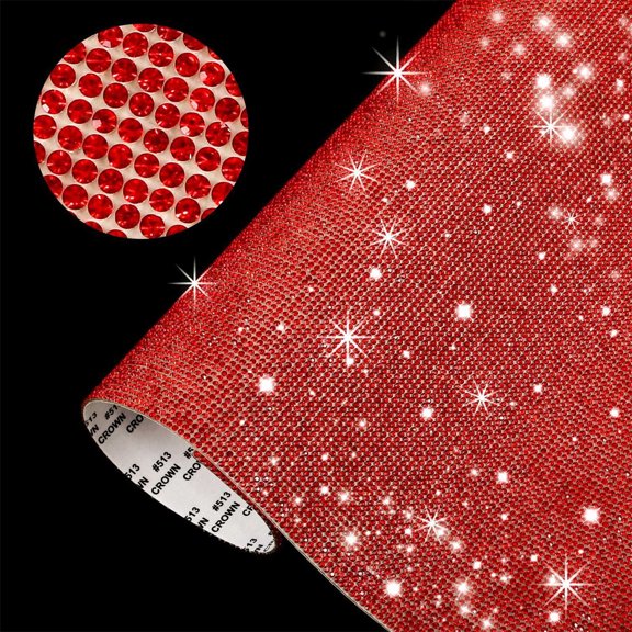 Weloille Crystal Rhinestone Diamond Ribbon Self Adhesive Paper DIY Car Decoration Sticker Glitter Rhinestone Crystal Sticker Decoration