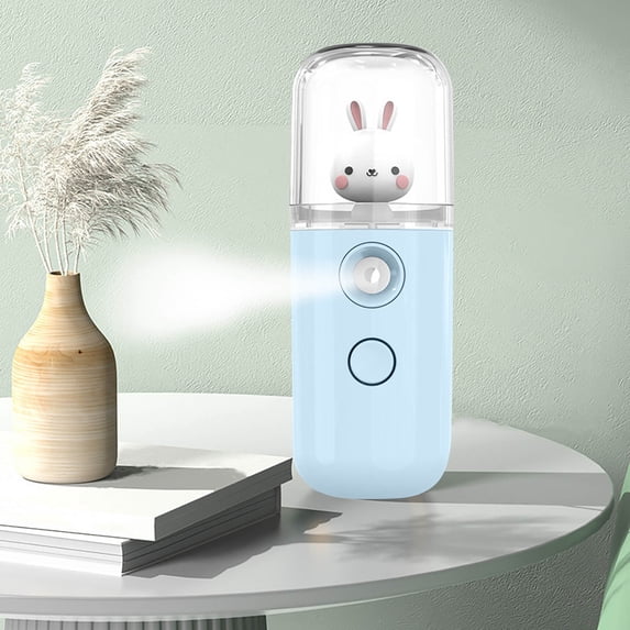 Weloille Cute Multi-Color Nano Spray Facial Humidifier, Portable Water Replenisher with Fine Mist for Skin and Hair Moisturizing, 30ml Tank Capacity