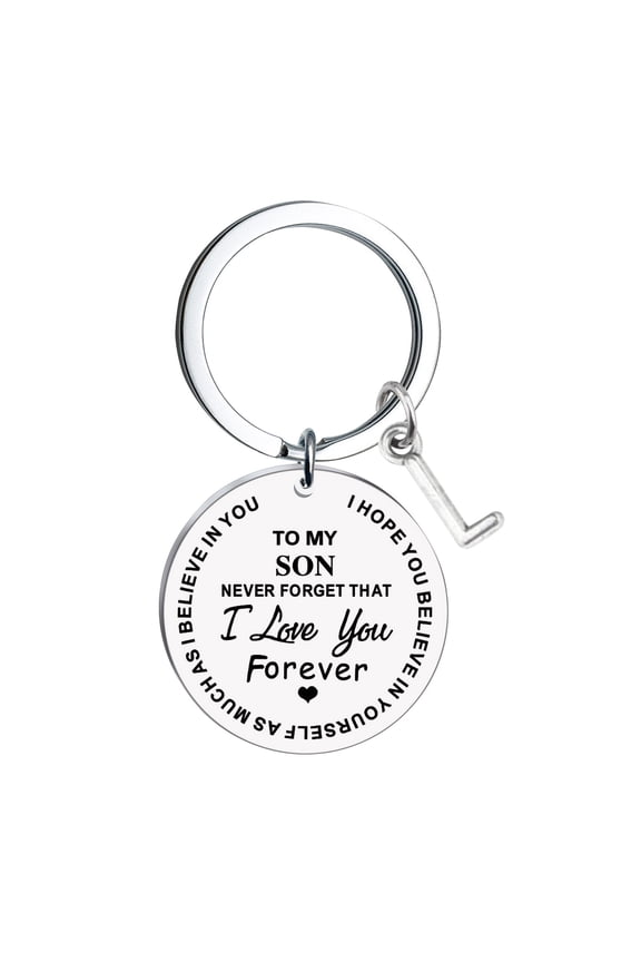 DIY To My Son Stainless Steel Last Name 26 Letter Keychain 2.5x2.5cm