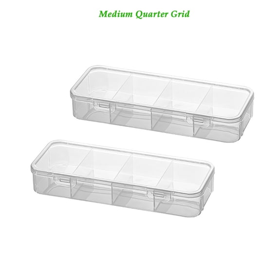 Weloille Desk Storage Box 1 Set, Multi Compartment Transparent Organizer with Lid, Dust Proof Stackable Container, Classified Sorting Holder for Stationery Office Supplies Small Item Storage