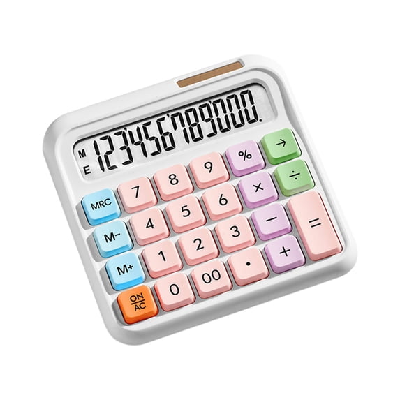 Weloille Desktop Calculator 1 Piece, Large LCD Display Big Button Calculator, 12 Digit Dual Power Anti-Slip Basic Calculator for Office Home Business Accounting Daily Calculation