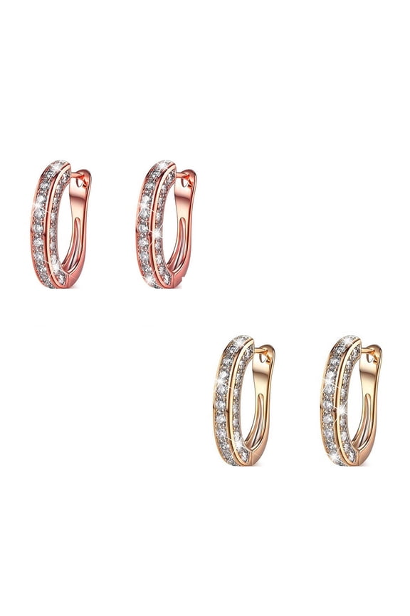 Diamond Hoop Earrings For Women Shinning Luxury Round Diamond Earrings, Personality Bright Rhinestone Earrings