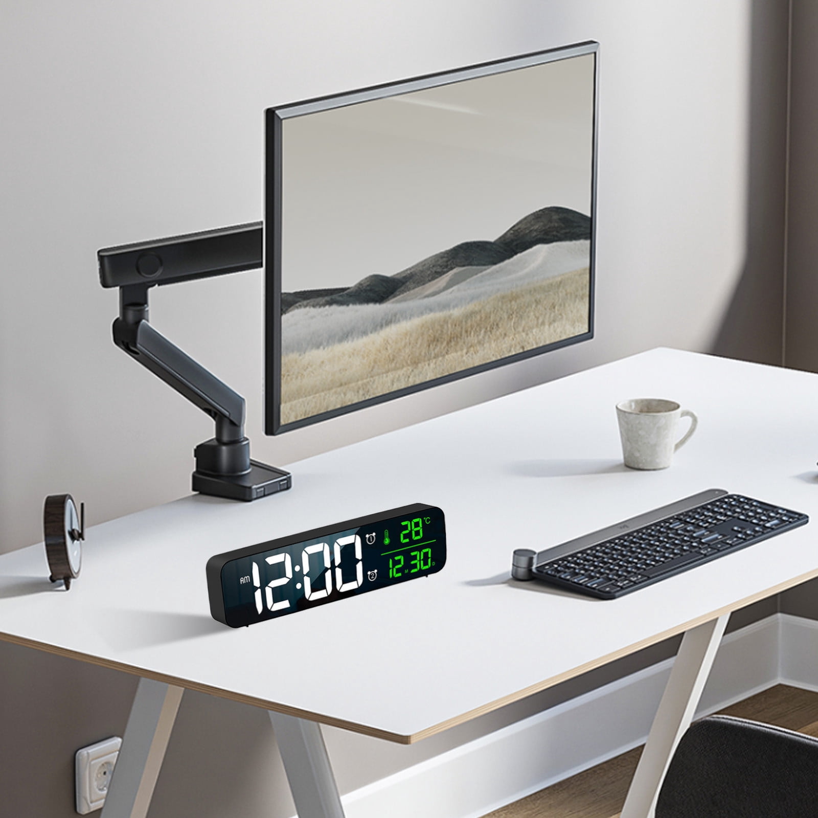 Weloille Digital Clock, Digital Clock Large Display, LED Digital Alarm ...