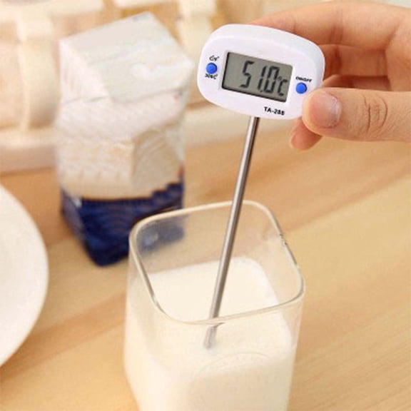 Weloille Digital Food Thermometer, High Precision Instant Read Temperature Meter, Long Probe Heat-Resistant Kitchen Tool for Milk, Cake Baking, Steak Grilling & Food Temperature Measurement