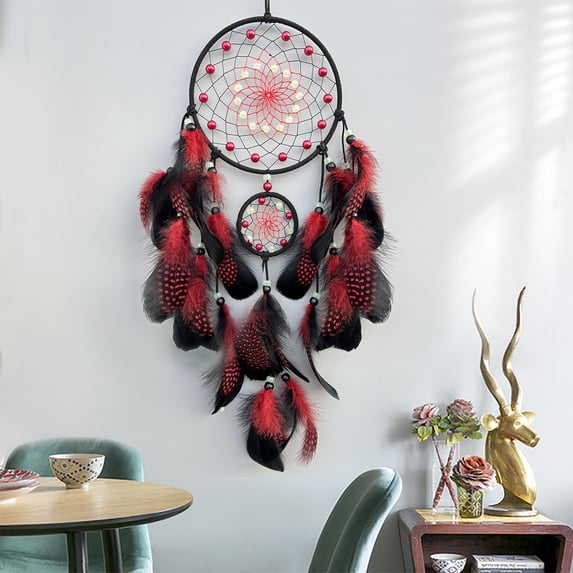 Weloille Dream Catcher Tree of Life with Feathers, Handmade Traditional Circular Net for Wall Hanging Decor, Bedroom Kids, Home Decoration Wedding Party Blessing Gift